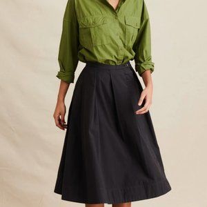 Alex Mill Midi Skirt- paper cotton- black - large